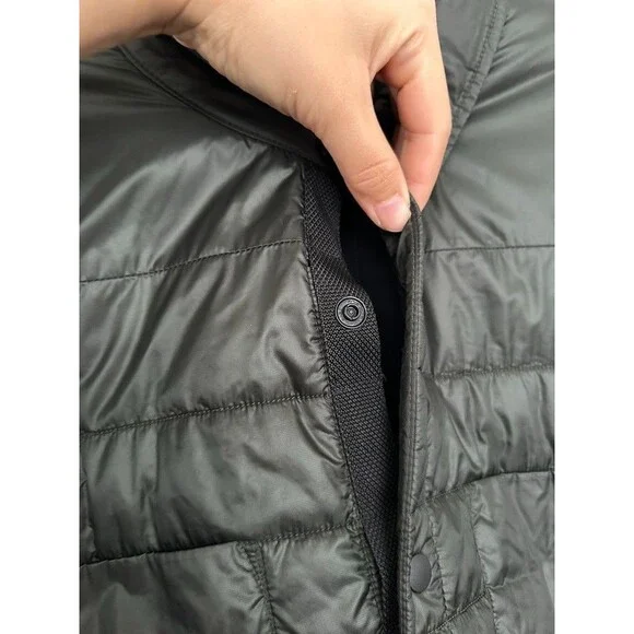 Lululemon Ukee Quilted Puffer Jacket Snap Button Gator Green Athleisure Mens XXL